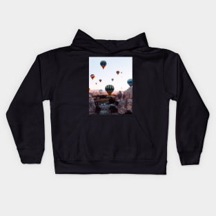 Cappadocia air balloons in the sky oil painting Kids Hoodie